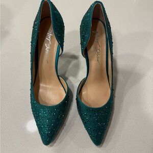 Betsey Johnson Emerald Glitter Heels